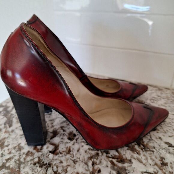 Karen Millen Pums  red Leather Heels size 38 - Picture 2 of 10
